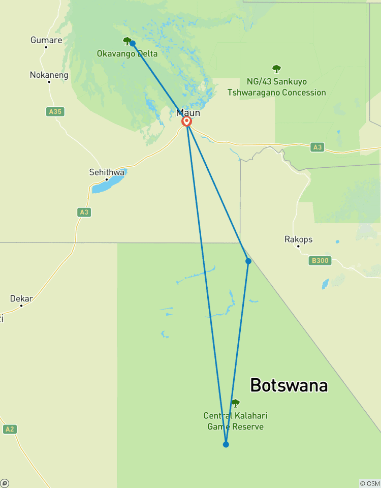 9 Day Wilderness & Desert Trail: Okavango & Kalahari - Wild Camping Safari, all-inclusive Tour