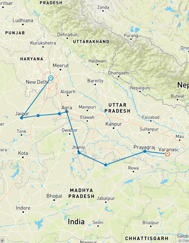 Inde du Nord classique - Triangle d\'or avec Orchha, Khajuraho et Varanasi circuit