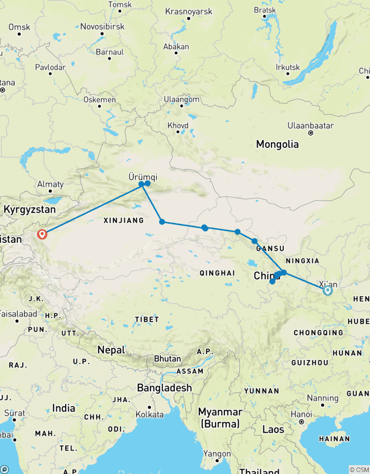 Seidenstraße Rundreise 14 Tage: Xian, Lanzhou, Labrang, Jiayuguan, Dunhuang, Turpan, Urumqi, Kashgar Rundreise