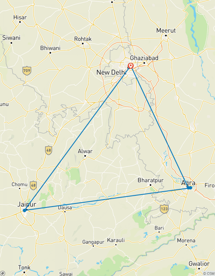 Circuito Triángulo de oro Delhi Agra Jaipur con estancia en hotel Fuerte histórico