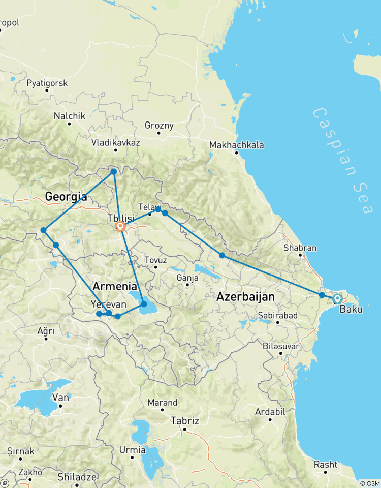 Azerbaijan, Georgia and Armenia Tour (12 days) Tour