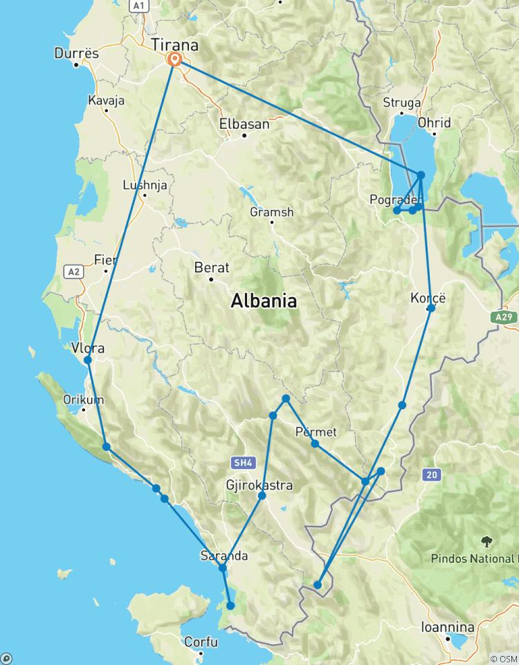 Circuito Circuito en bicicleta en Albania - Circuito UNESCO de 10 días