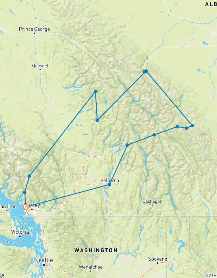 Les sites emblématiques des Rocheuses de l\'Ouest canadien : circuit de 8 jours circuit