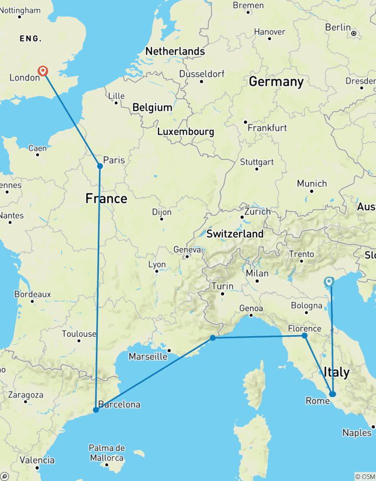 Circuito Viaje en tren en grupo por Europa Occidental (18-30 años)