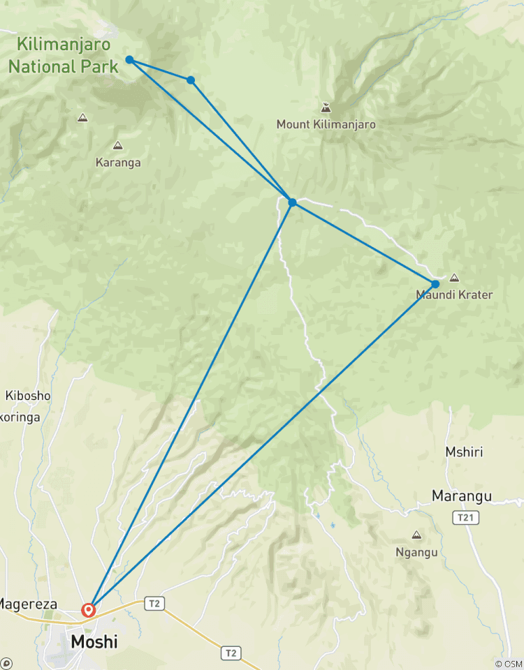 Circuito Escalada del Kilimanjaro ruta Marangu - 5 días de excursionismo, 7 días de excursión