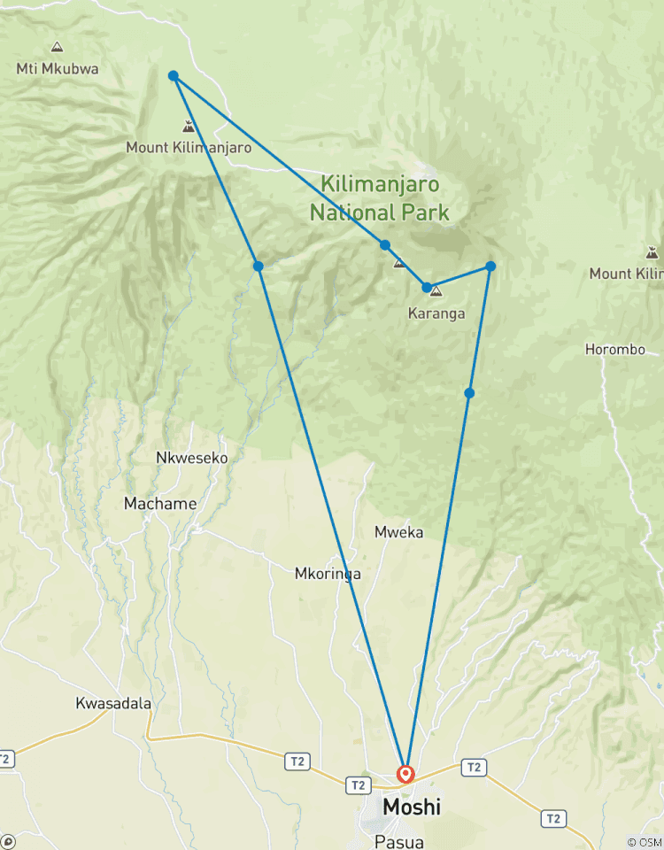 Kilimandscharo Besteigung über die Machame Route - 7 Tage Rundreise