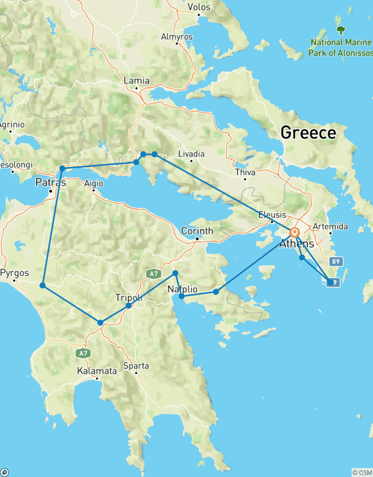 Circuit classique de 5 jours en Grèce Nauplie, Olympie, Delphes circuit