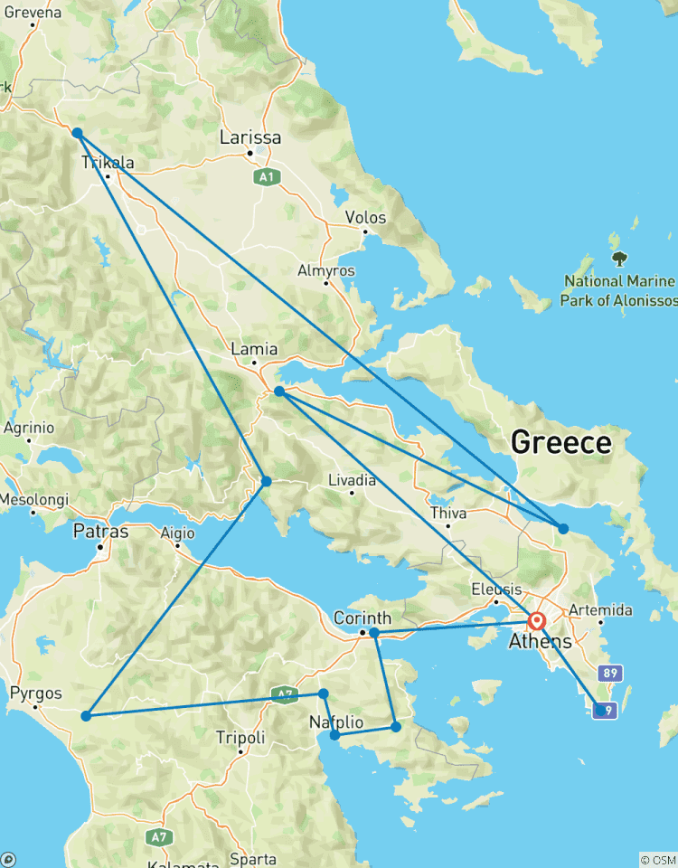 Circuit classique en Grèce - Nauplie, Olympie, Delphes, Météores circuit
