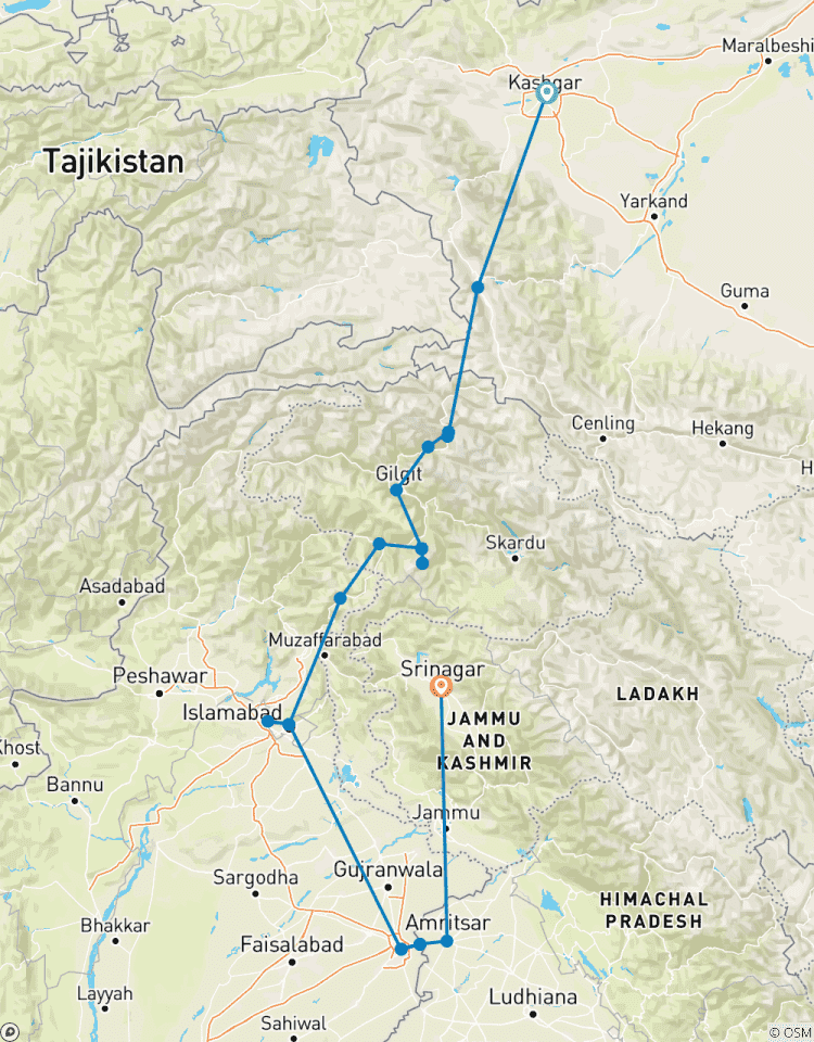 De Kashgar au Cachemire circuit