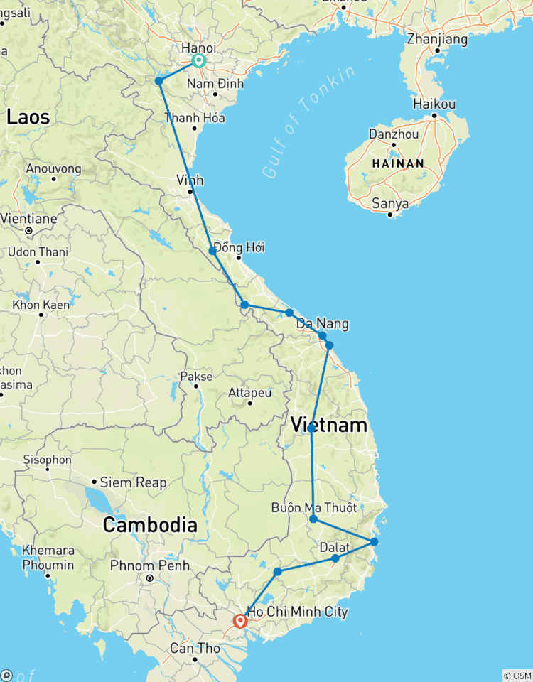 Circuito Circuito en moto de Hanói a Saigón vía Hoi An, Da Lat, Nha Trang por la ruta Ho Chi Minh y por la costa