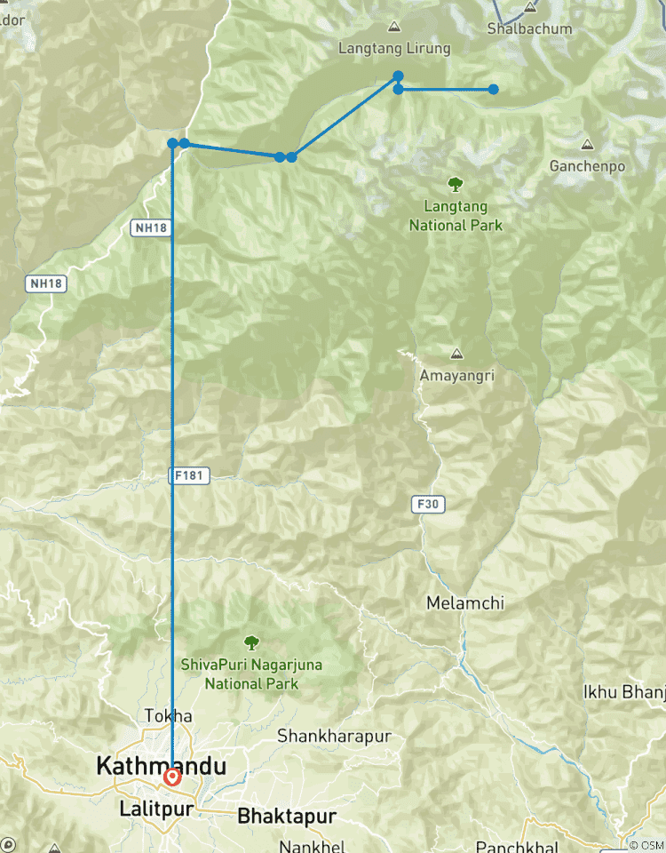 Ideale Langtang-Tal Trekking Route Rundreise