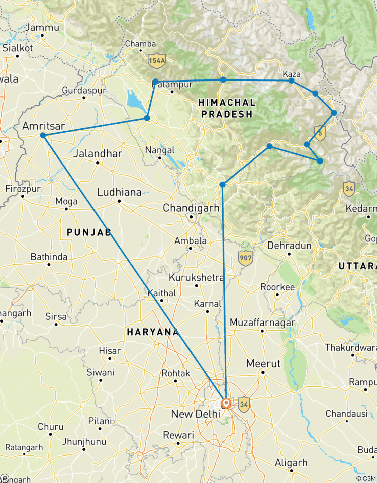 17 jours Shimla - Spiti - Manali - Dharamshala - Amritsar circuit