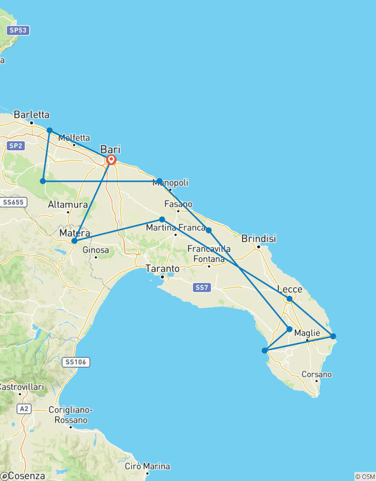 Tour des Pouilles circuit