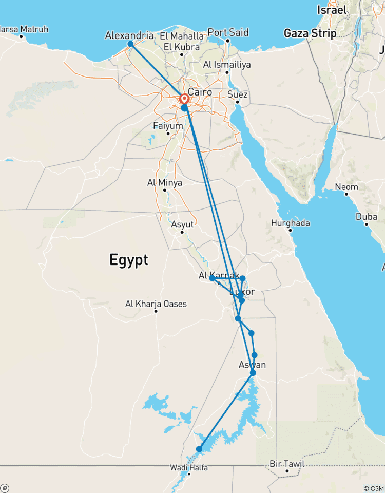 Circuito 11 días El Cairo, crucero, Abu Simbel, Dendara, Abidos, Alejandría y museo GEM