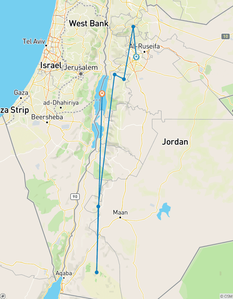 \"Jordanie classique : Amman, Jerash, Petra et la mer Morte en 6 jours circuit