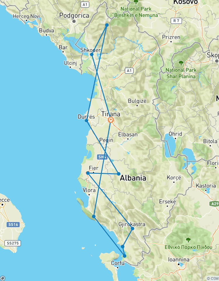 Circuito En coche: Albania de norte a sur