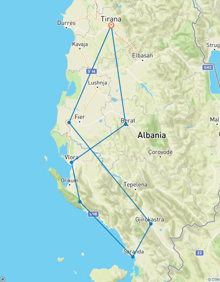 Circuito En coche: Una semana en Albania - Tirana a Saranda