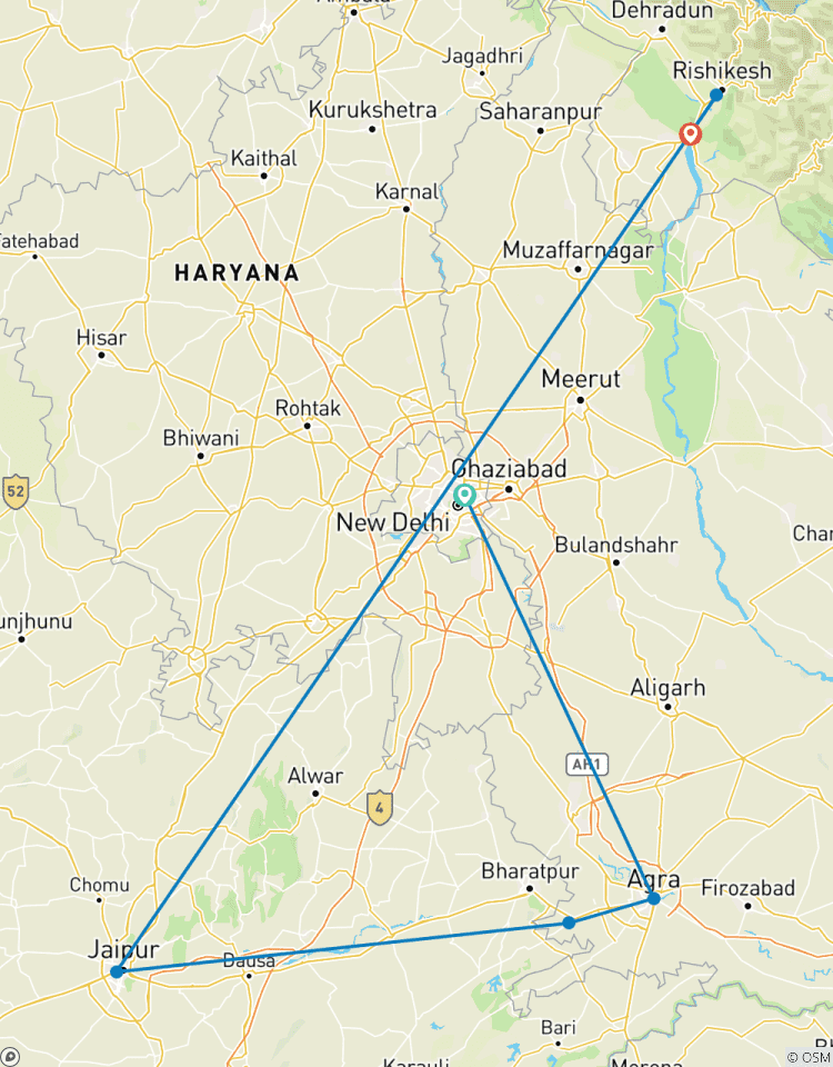 Ab Delhi: Private Golden Triangle mit Haridwar & Rishikesh Rundreise