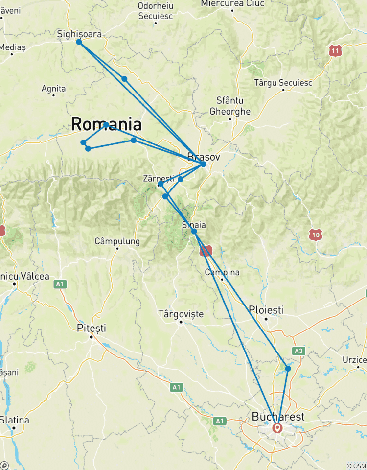 Visite privée de 4 jours en Transylvanie au départ de Bucarest avec prise en charge et retour à l\'hôtel circuit