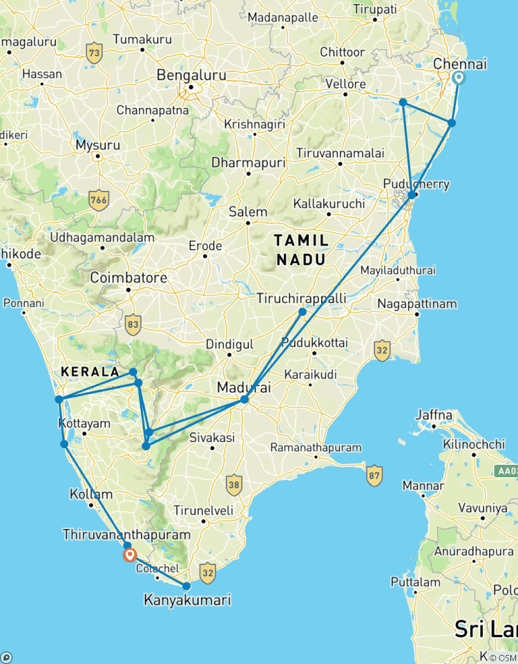 L\'Inde du Sud classique circuit