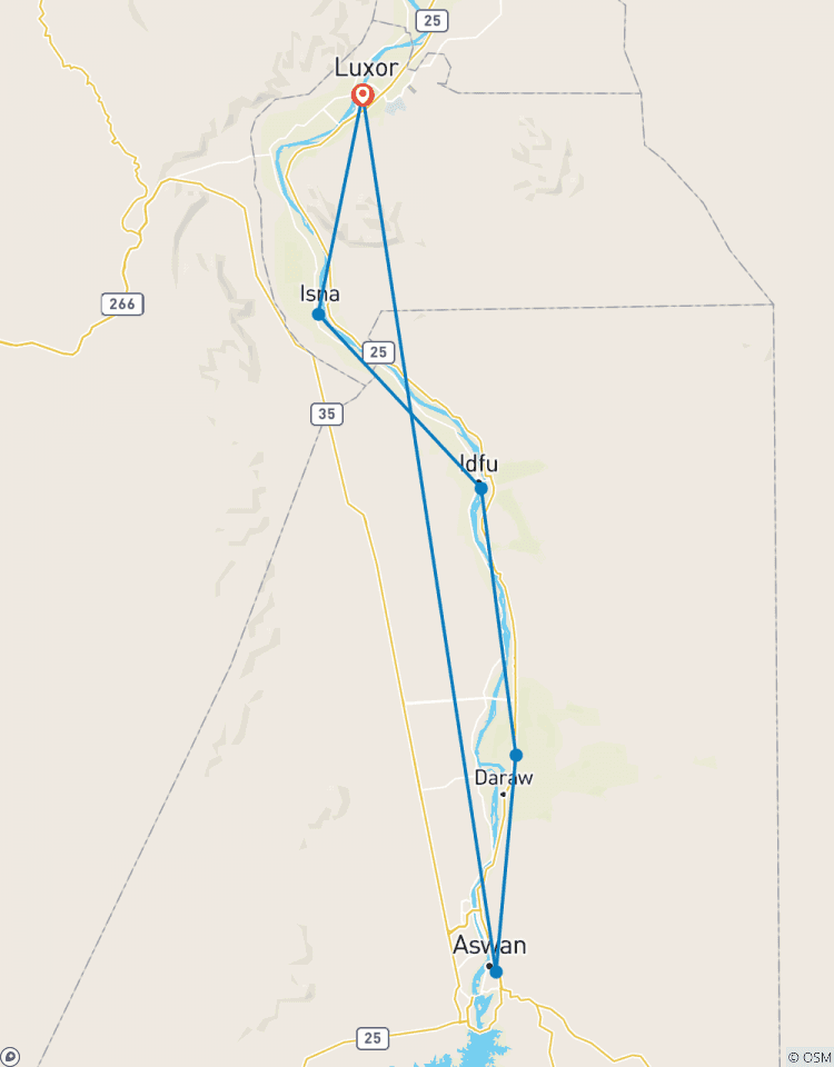 Circuito Crucero de lujo por el Nilo Luxor y Asuán durante 7 noches incluye visitas guiadas