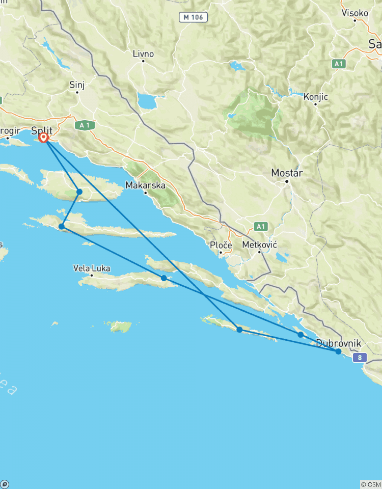 Voile à Split (Premium) - 8 jours circuit