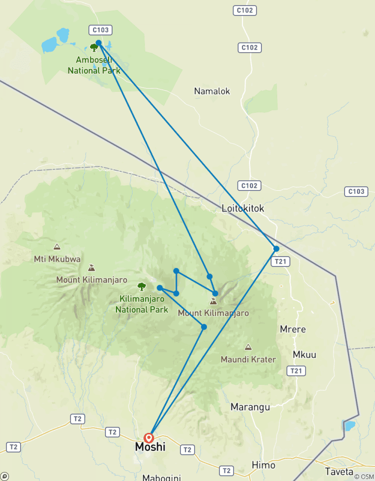 Kilimanjaro Climb Rongai Route 6 day trek, 8 day tour Tour