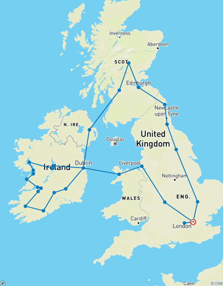 L\'Angleterre, l\'Écosse et l\'Irlande circuit