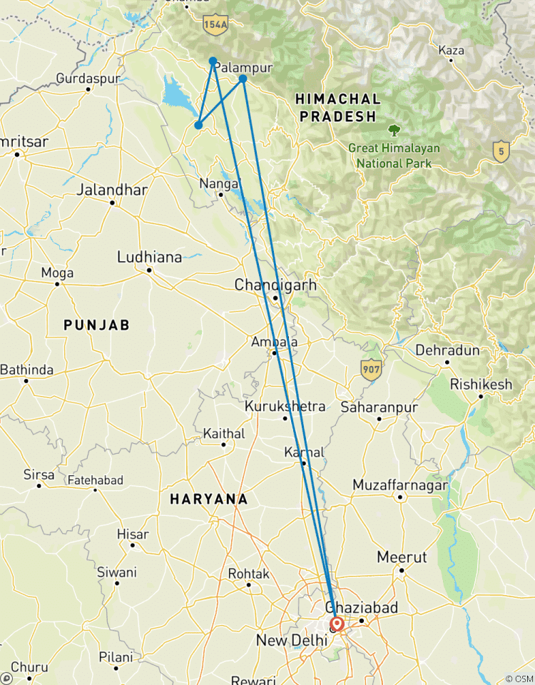 6 jours de marche dans les collines de Kangra circuit