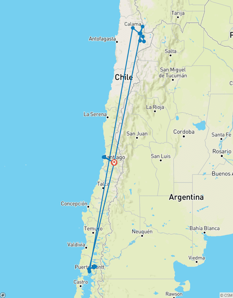 Circuito Chile, lagos de la Patagonia y Desierto de Atacama