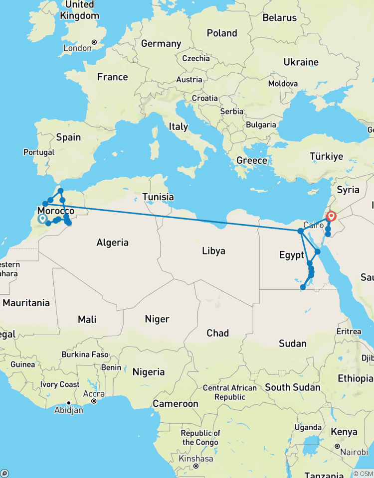 Circuito Circuito de 21 días por Marruecos, Egipto y Jordania