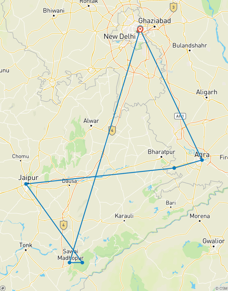 6 jours Triangle d\'Or avec les tigres de Ranthambore et le Taj Mahal au coucher et au lever du soleil circuit