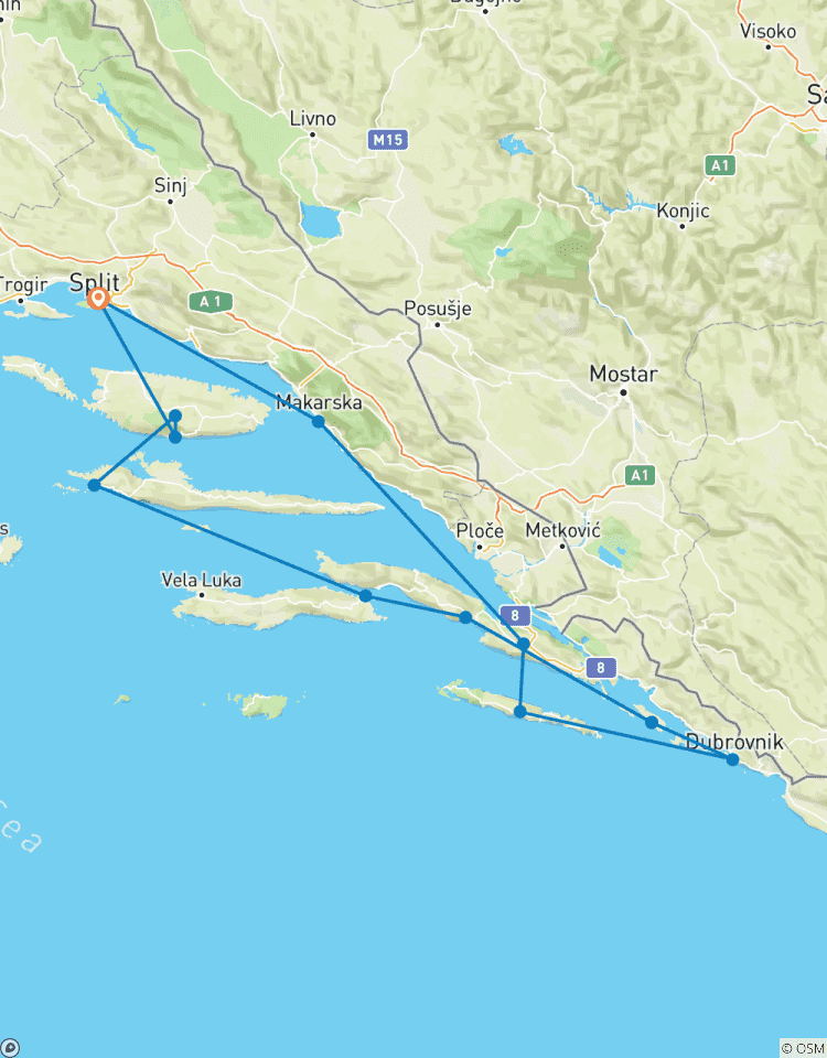 Voile à Split (Premium Plus) - 8 jours circuit