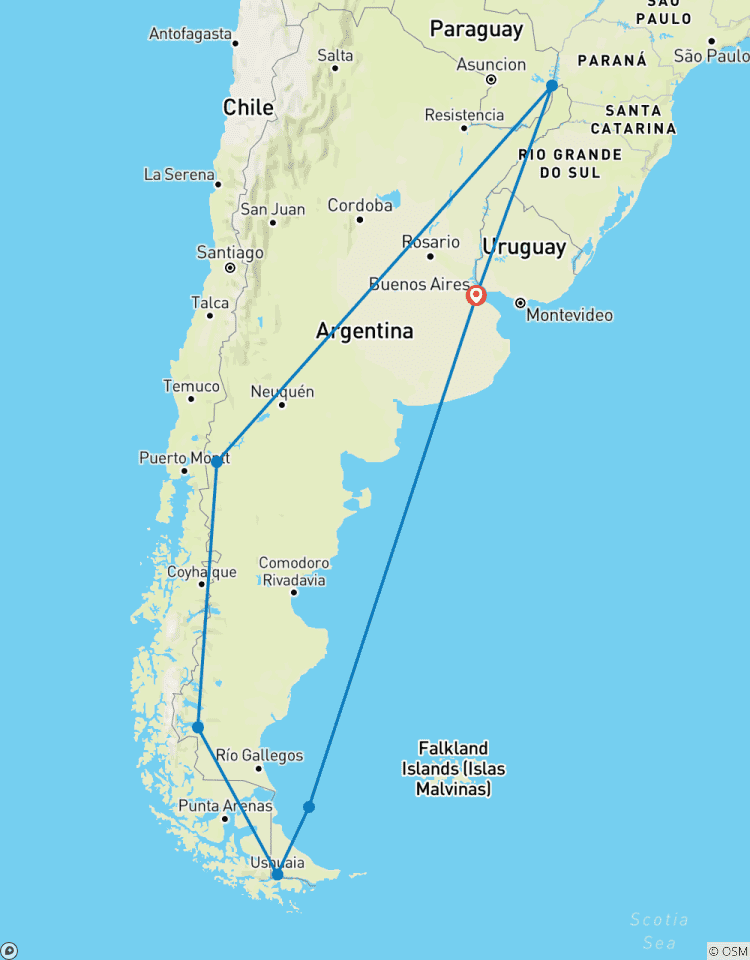 Circuito Circuito de 15 días por la Patagonia e Iguazú desde Buenos Aires