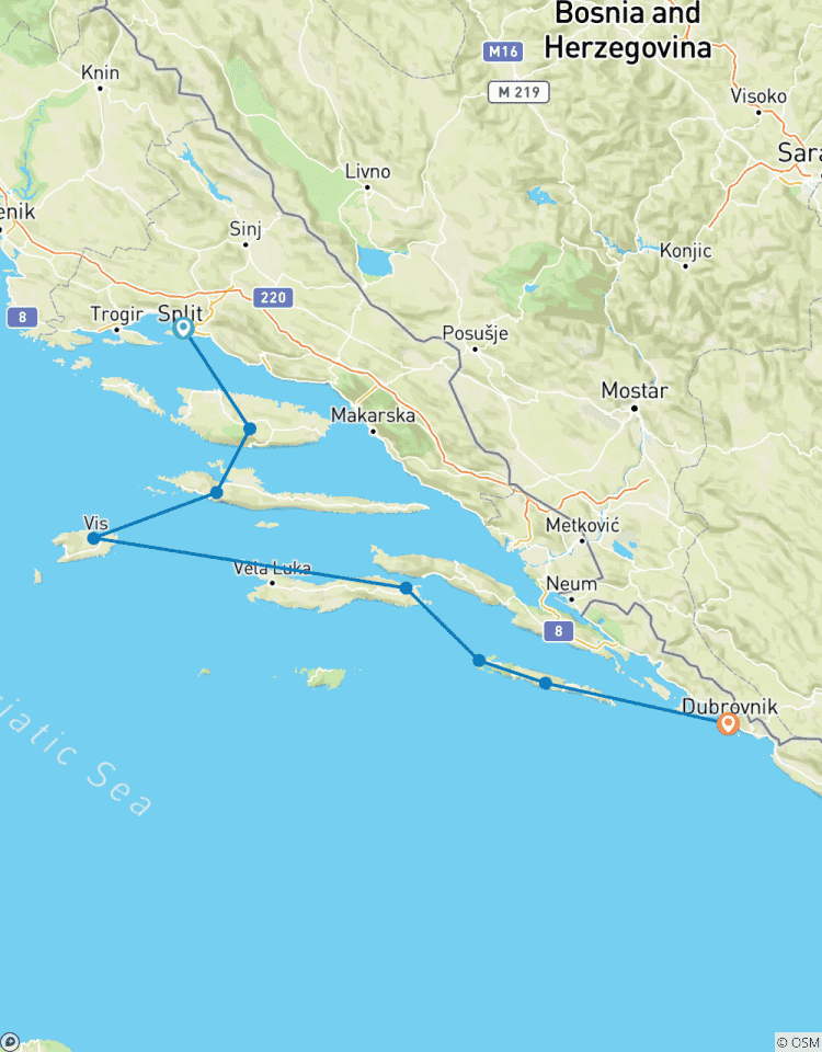 Yoga Sailing in Croatia (from Split to Dubrovnik) Tour