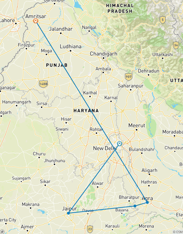 Découvrez le Triangle d\'Or de l\'Inde avec Amritsar (cérémonie à la frontière de Wagah) circuit