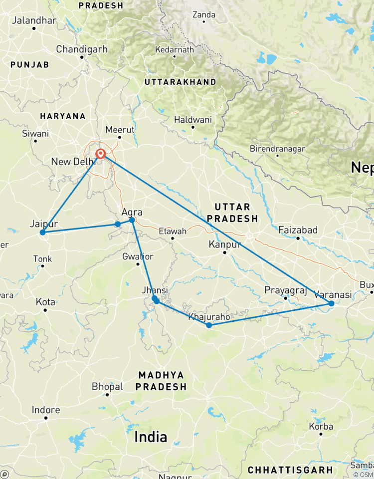 Golden Triangle Excursion In India With Khajuraho, Jhansi, Orcha & Varanasi Tour