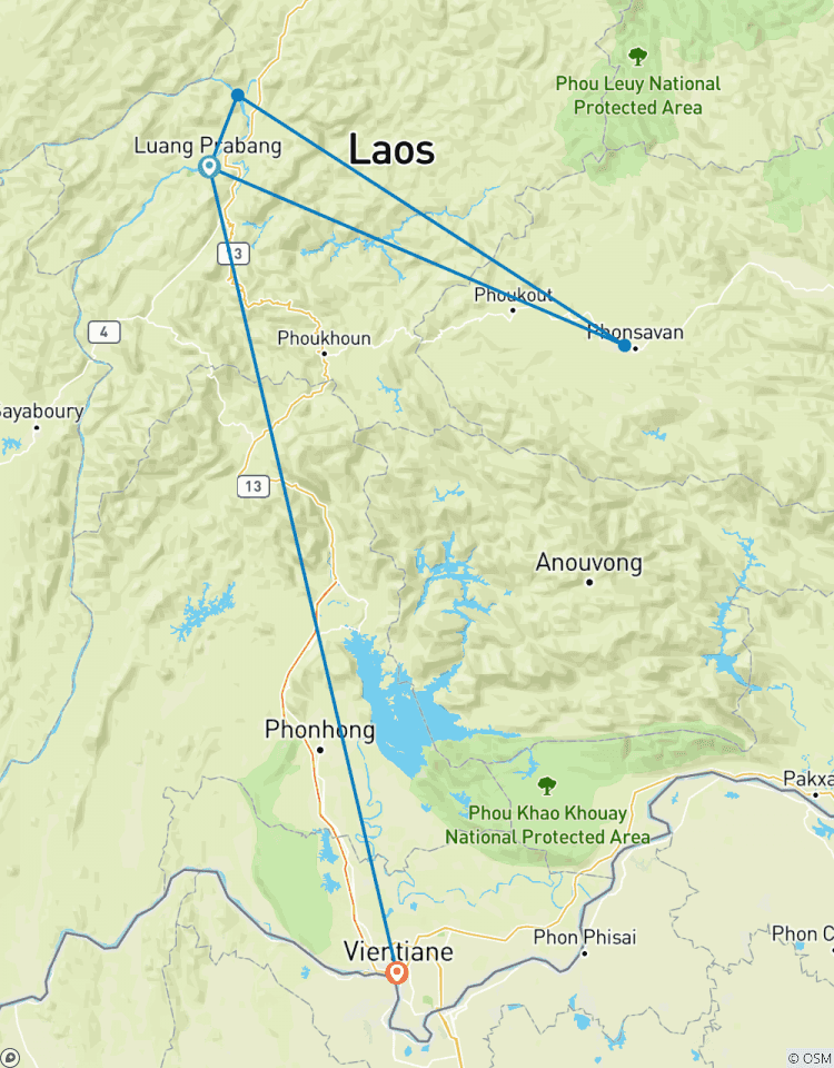 Circuito Circuito por la ruta del patrimonio de Laos de Luang Prabang a Xieng Khouang, Vientiane