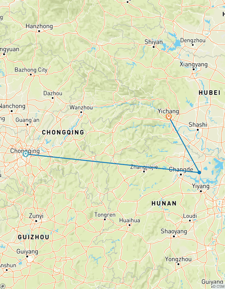 Circuito Crucero por el río Yangtsé de Chongqing a Yichang río abajo en 4 días y 3 noches