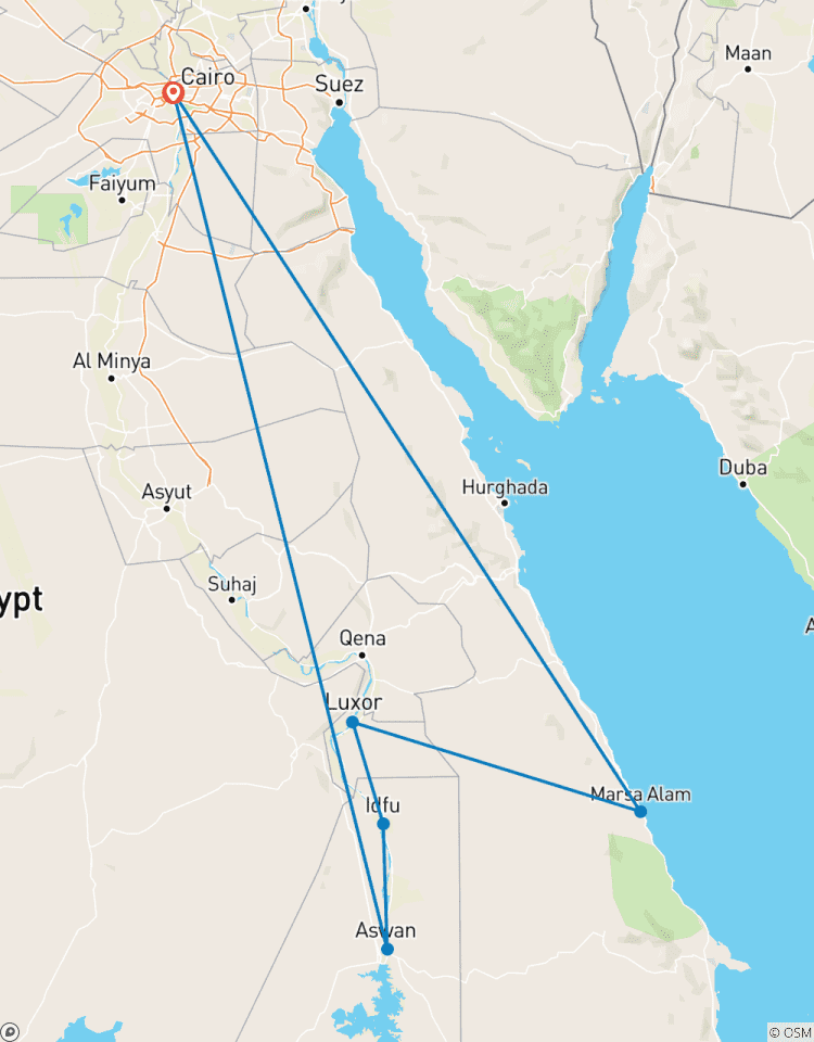 Circuito Escapada de lujo a El Cairo, crucero por el Nilo y Marsa Alam con todo incluido - lo mejor de Egipto