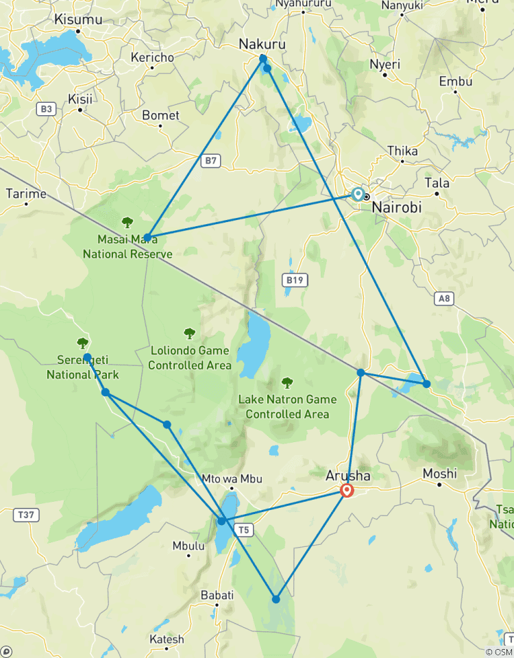 Circuito Safari económico de 12 días en camping por Tanzania y Kenia - Serengeti, Ngorongoro y Masai Mara
