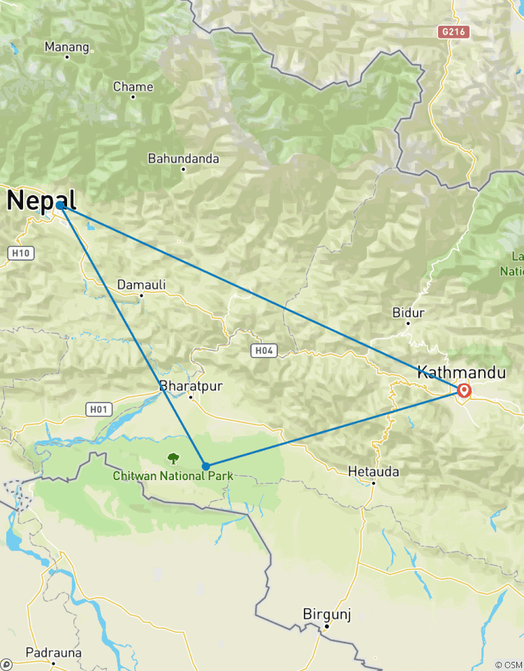Katmandou, Chitwan, Pokhara avec rafting circuit