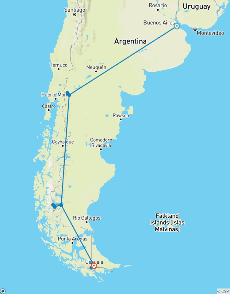 Circuito Argentina - Buenos Aires, Bariloche, Calafate y Ushuaia - 9 días