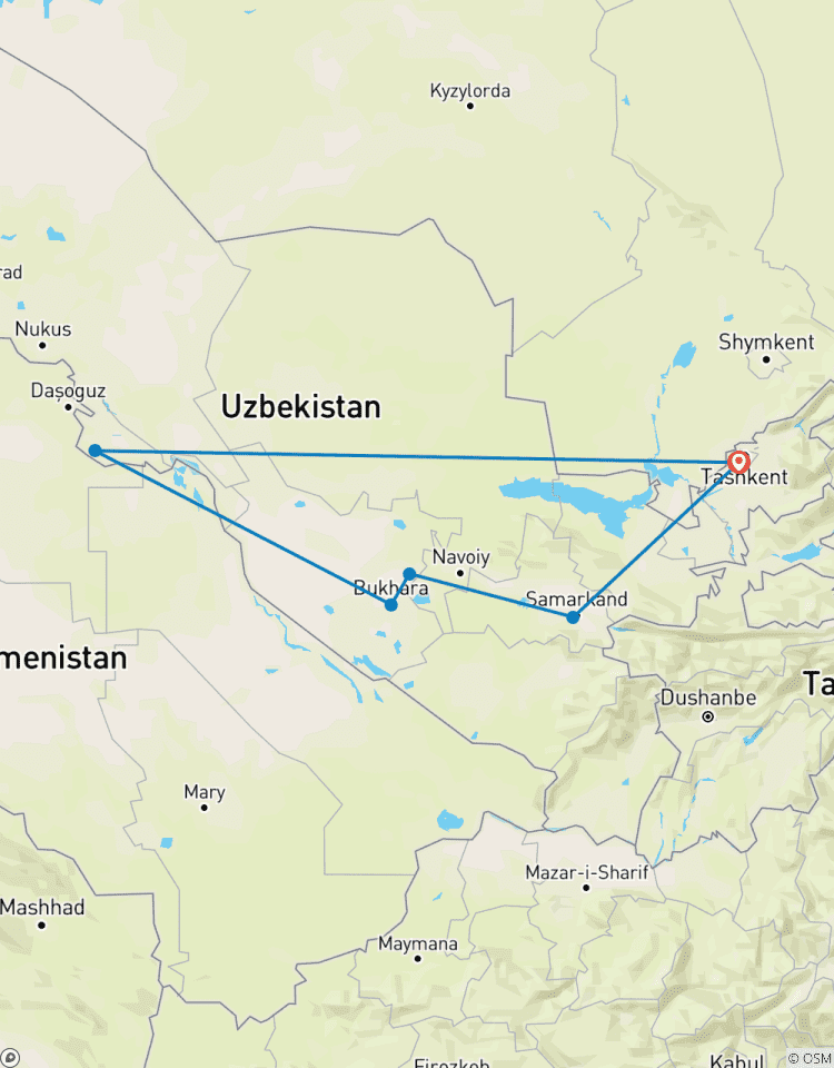 Circuito Circuito cultural por Uzbekistán (desde Taskent a Samarcanda, Bujará y Jiva) con opción de hoteles boutique