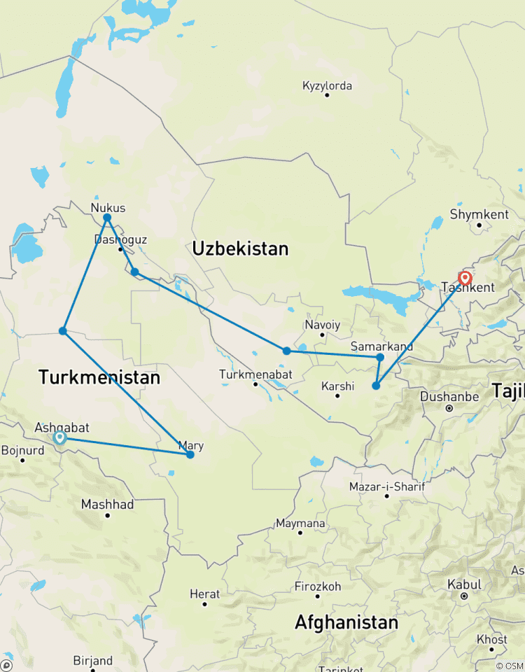 Circuito Lo mejor de Turkmenistán y Uzbekistán 15 días