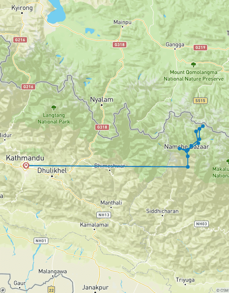 Circuito Trekking de 20 días al campamento base del Everest