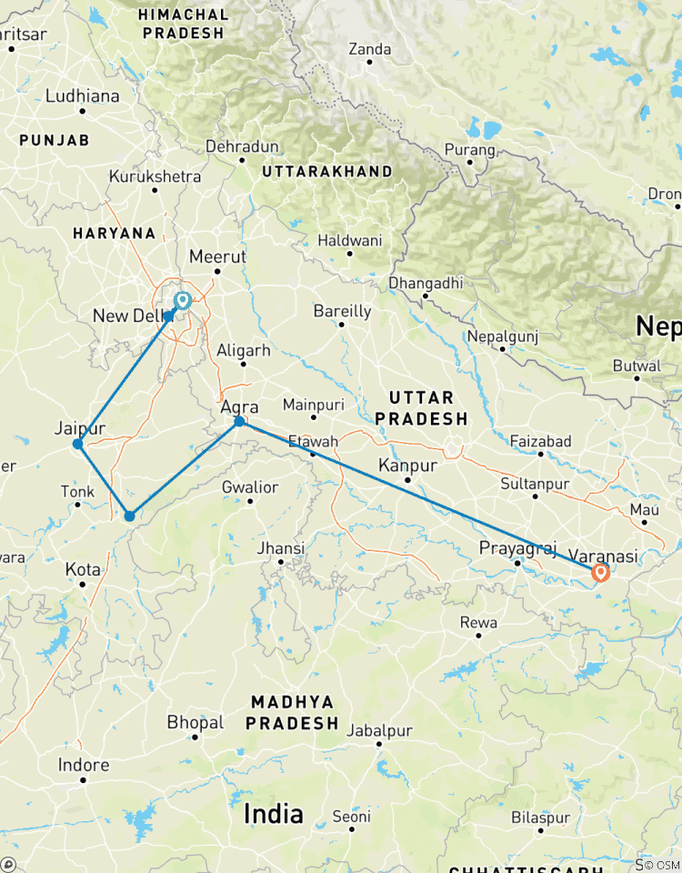 8 Daagse Gouden Driehoek Tour met Ranthambore en Varanasi Tour - Taj Mahal, tijgers, wilde dieren, spiritualiteit en kookles-rondreis
