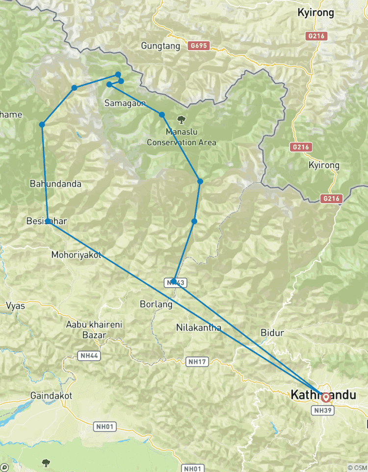 Circuito Excursionismo al Manaslu - paquete de excursionismo en el Himalaya