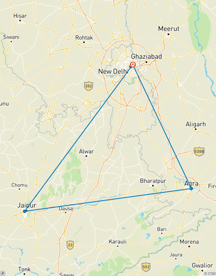 Rondreis door de Gouden Driehoek - incl. Taj Mahal bij zonsondergang/-opkomst - 3 dagen-rondreis