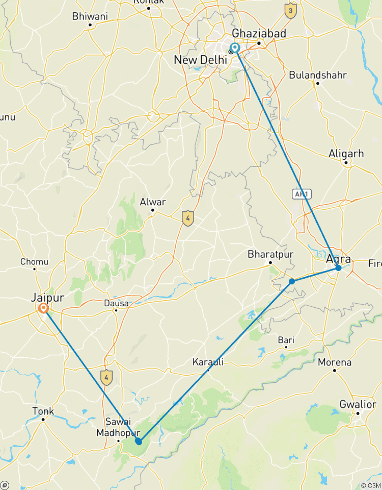 8 Daagse Gouden Driehoek met Ranthambore Tijgers - Delhi Agra Jaipur Ranthambore Tour-rondreis